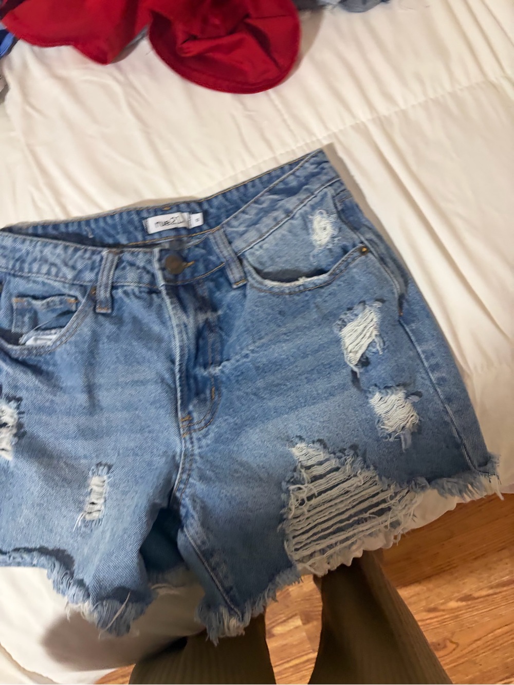 Rue21 Light Blue Distressed Denim Shorts